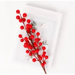 Decorative Flowers 10Pcs/set Simulation Berries Branch Red Stems Holiday Accessories For Flower Arrangements & Home DIY Crafts