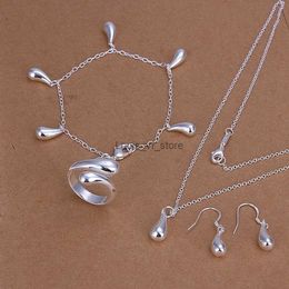 Wedding Jewelry Sets Wholesale 925 Sterling Silver Drop Necklace Bracelets Ring Earring for Women High-quality Classic Nice Lady Fashion Set H240504