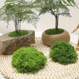 Decorative Flowers 1.05 Oz Artificial Fake Moss Creative Simulation Grass Micro Landscape Layout Green Plant Lawn Potted Window Decor