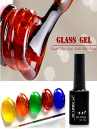 Newest 73ML Translucent Amber Coloured Glaze Gel Nail Enamel Colors Nail Art Manicure Decoration Creative Glass Gel Polish DIY9093893