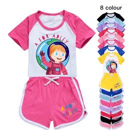 Clothing Sets A FOR ADLEY Costume Kids 2024 Summer Clothes Toddler Girls Cartoon T Shirt Shorts 2pcs Set Boys Sportsuits Children's