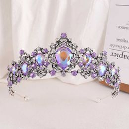 Headbands Wedding Crown Hair Jewelry Bridal Headwear Female Baroque Rhinestone Crystal Tiaras Bridal Party Crown Brithday Hair Accessories Q240506