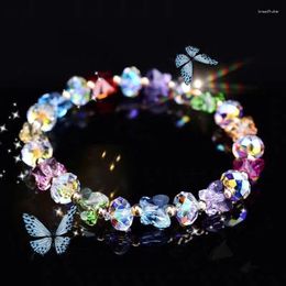 Charm Bracelets Butterfly Crystal Stretch Beaded Elastic Rope Women Temperament Bracelet&Bangles Charms Bohemian Jewelry