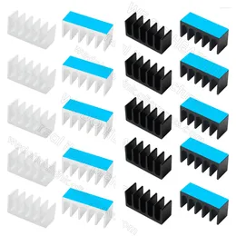 Computer Coolings 8x22x10mm Silver / Black Slotted Tone Aluminum Heatsink Radiator For MOS IC Chip With Pre Applied Thermal Ahesive Tape