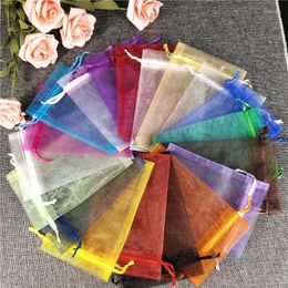 Gift Wrap 50pcs Organza Bags Tulle Jewellery Pouches Wedding Decoration Favour Candy Packaging Bag Fabric 7x9 9x12 10x15 11x16 6z