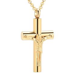 IJD11129 Jesus Ashes Pendant Gold Plating Memorial Urn Casket High Quality Stainless Steel Cremation Jewellery Engravable8990552