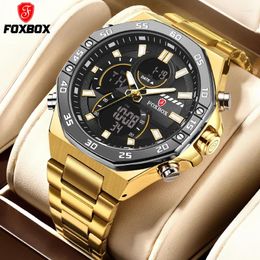 Wristwatches LIGE Fashion Luxury Electronic Quartz Man Watch Sport Watches For Men Stainless Waterproof Luminous Alarm Week Digital Clock