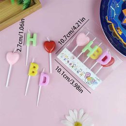 3PCS Candles Happy Birthday Cake Candle Love Party Anniversary Celebration Baking Letter Candle Princess Durian Cake Decoration