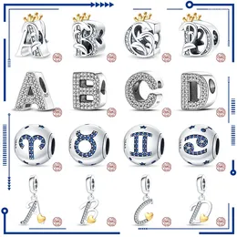 Loose Gemstones Charms Jewellery For Women English Letters A-Z Beads Fit 925 Original Bracelet Necklace Silver Multiple Shapes Letter