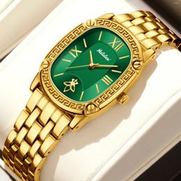 Wristwatches YaLaLuSi Brand Women's Quartz Watch Gold Luxury Classic Style 2024 Box Remover Ion Plating