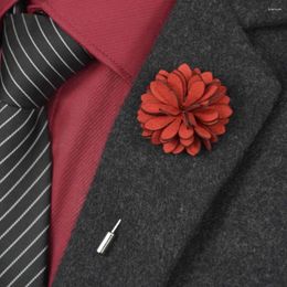 Brooches 20 Pcs/lot High Quality Micro Leather Flower Men's Lapel Pin Mens Handmade