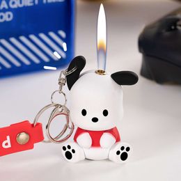 Cute Cartoon Pochacco Keychain Lighter Butane Gas Unfilled Open Flame