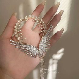 Other Fashion Butterfly Tassel Hair clips for women crystal Wings Hair Cl Elegant Ponytail Buckle Coiffure fixer Hair Accessories