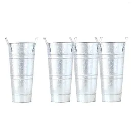 Vases 4x Metal Flower Bucket Decorative Holder For Floral