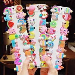 Hair Accessories 10 pieces/set new girl cute cartoon ice hair clip childrens cute hair clip with bucket and fashionable hair accessories WX