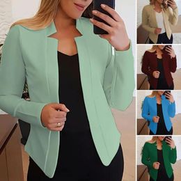 Women's Suits Fashion Jacket Blazer Solid Colour Thick No Button Women Open Front Casual