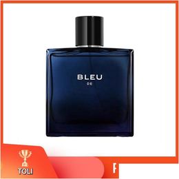 Fragrance Man Per Male Mascine Edt 100Ml Citrus Woody Spicy And Rich Fragrances Dark Blue-Gray Thick Glass Bottle Body Drop Delivery H Otgs6