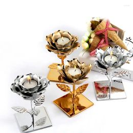 Candle Holders Modern Ceramics Simple Golden Wedding Decoration Rose Flowers Bar Party Living Room Decor Home Candlestick