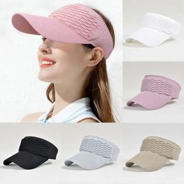 Women AntiUV Sun Hats Breathable Adjustable Empty Top Visor Caps for Men Tennis Golf Running Travel Beach Sport Outdoor Hat 240430
