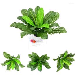 Decorative Flowers 12/18/24 Heads Large Artificial Palm Tree Tropical Fake Fern Leafs Silk Persian Leaves Wall Hanging Plants For Home