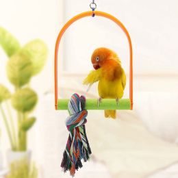 Toys Acrylic Swing Bird Toy with Hanging Hook Baby Chick Perch Cage Training Stand Holder for Bird Parrot Hens Macaw