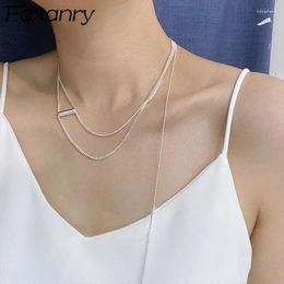 Chains Silver Colour Clavicle Chain Necklace For Women Trend Elegant Creative Double Layer Tassel Party Jewellery