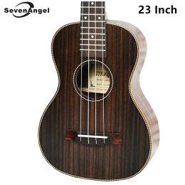 Guitar SevenAngel Concert Acoustic Ukulele 23 inch Rosewood Hawaiian 4 Strings Guitar 17 Fret Electric Ukelele with Pickup EQ