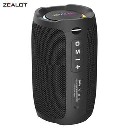 Portable Speakers ZEALOT S49 Portable Bluetooth Speaker 360 Stereo 20W IPX6 Waterproof Wireless Bluetooth 5.2 Outdoor Speaker J240505