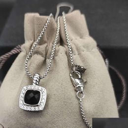 Pendant Necklaces Chain Onyx Dy Men Women Necklace Designer Black Pendants Hop Petite Vintage Hip Charm Crystal Jewelry High Quality Dhovf