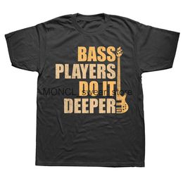 Men's T-Shirts Funny Bass Players Do Dper T Shirts Summer Style Graphic Cotton Strtwear Short Slve Birthday Gifts T-shirt Mens Clothing H240506