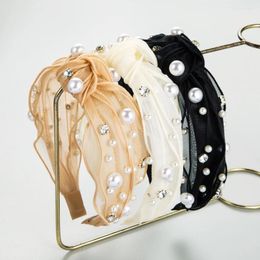 Hair Clips Fashionable Mesh Pearl Band For Women With Versatile Temperament And Simple Knotting Headband