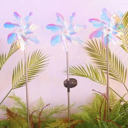 Garden Decorations Waterproof Led Solar Windmill Lights Creative 4/7-Leaf Turning Lawn Artificial Decorative