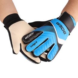 Gloves 2 Pcs Full Finger Goalie Gloves Boys Girls Rubber Anti Slip Wrist Wrap Soccer Football Apparel Accessories for Goalkeeper