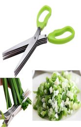 Stainless Steel Cooking Tools Kitchen Accessories Knives 5 Layers Scissors Sushi Shredded Scallion Cut Herb Spices Scissors9231370