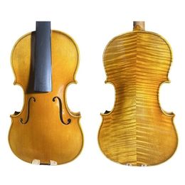 4/4 handmade violin good flame spruce top maple wood with quality oblong case