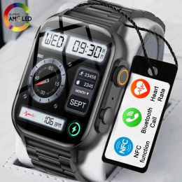 Watches Smartwatch Men Women NFC AMOLED Screen Always Show Time Clock Bluetooth Call IP68 Waterproof Smart Watch Sport Fitness Bracelet