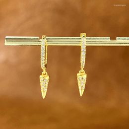 Hoop Earrings GRA Real 925 Sterling Silver MinI Zircon Corn Shape For Women Gold Colour Huggie Earings High Quality Fine Jewellery