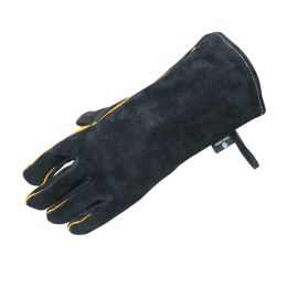 Gloves Extreme Heat & Fire Resistant Gloves Leather with Kevlar Stitching Black Heavy Duty Mig Welding Glove Gauntlets Welders Leather
