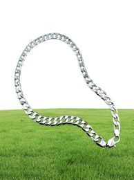 Chains Fashion Punk Male Necklace Jewellery 925 Silver For Men Curb Chain Sterling Link 12MM 22 To 30 Inches Hip Hop Decor Gift560276840139