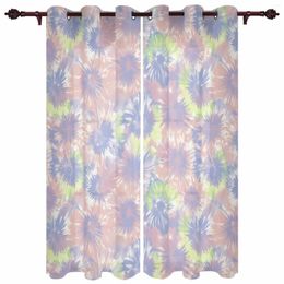 Curtain Tie Dyeing Ethnic Style Abstract Art Watercolour Outdoor For Garden Patio Drapes Bedroom Living Room Window