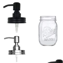 Liquid Soap Dispenser Black Mason Jar Lids Rust Proof Stainless Steel Bathroom Shampoo Soaps Lotion Pump No Jars Drop Delivery Home Ga Dhpuy