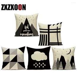 Pillow Decorative Cute Cartoon Pillows Cover Case Mountain Moon Geometric Polyester For Living Room Decoration