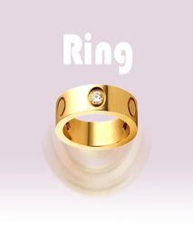 Titanium Steel love ring Men Women Gold Silver Wedding Promise Rings For Female lovers Gift Jewelry9745695