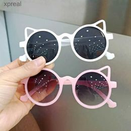 Óculos de sol 2024 Novos óculos de sol infantil garotas da marca gato olho de olho de óculos meninos uv400 lentes de sol