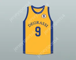 CUSTOM NAY Mens Youth/Kids DRAKE JIMMY BROOKS 9 DEGRASSI COMMUNITY SCHOOL PANTHERS AWAY BASKETBALL JERSEY WITH PATCH TOP Stitched S-6XL