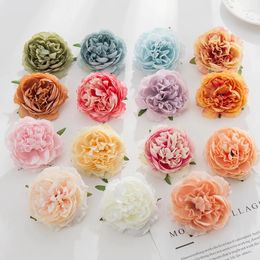 Decorative Flowers 5PCS Silk Peony Head Wall Wedding Bridal Accessories Clearance Gifts Party Home Decor Christmas Wreath Artificial Roses