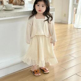 Clothing Sets 2024 Girls 2 Pcs Set Vest Skirt Spring Cotton Fashion Kids Suits 2-8 Years WW188