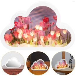 Table Lamps Material Package Handmade DIY Cloud Tulip Mirror Decor Luminous Ornaments Lamp Plastic Decorative