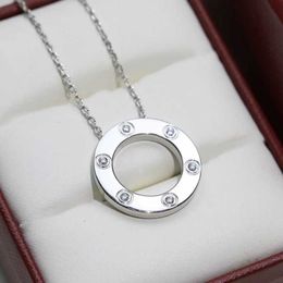 Trendy design necklace New classic Round Necklace Diamonds Full Stars Big Girlfriend Gift Rose Gold with cart original necklace