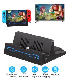 Racks Switch Docking Station For Nintendo Switch OLED/Nintendo Switch Accessories,Portable TV Docking Station with 4K Adapter